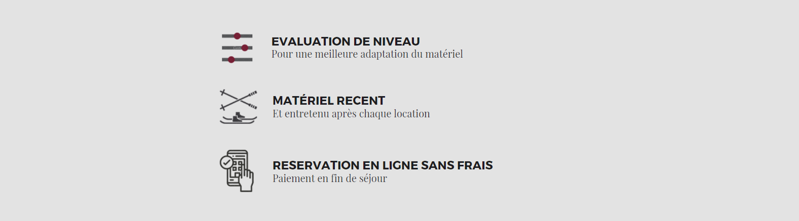 AVANTAGES LOCATION SKI ENFANT